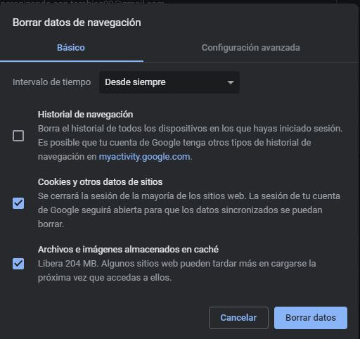 borrar caché chrome evitar conflictos wordpress