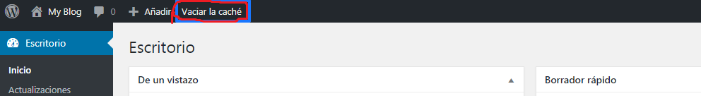 Plugin para borrar caché en wordpress  Clear Cache for Me
