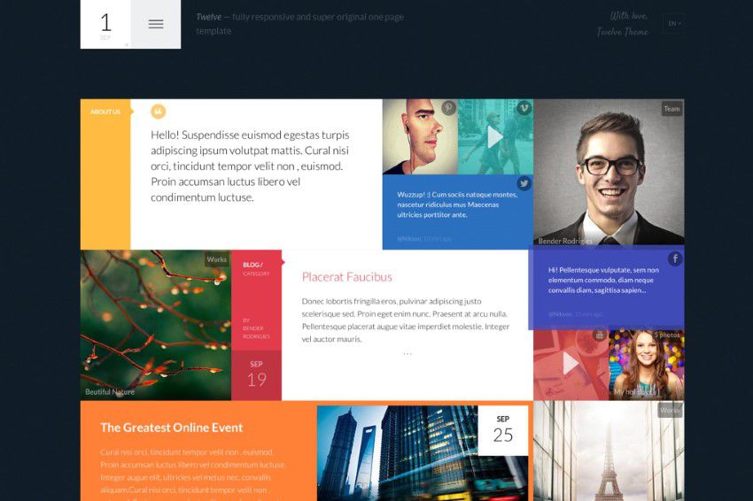 Ejemplo de flat design: Twelve