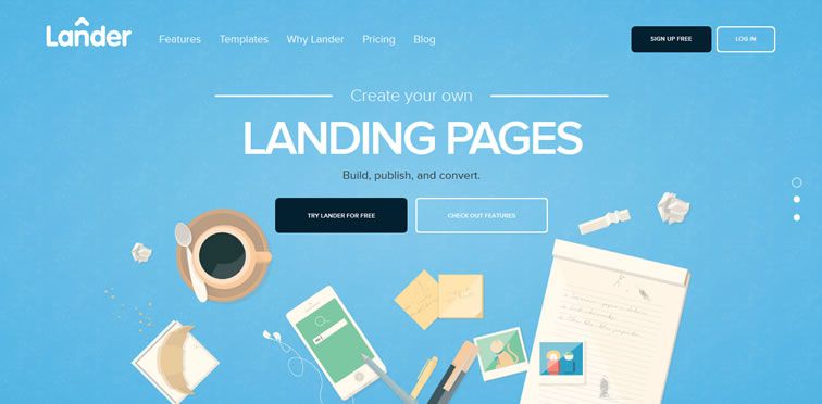Ejemplo de flat design: Lander